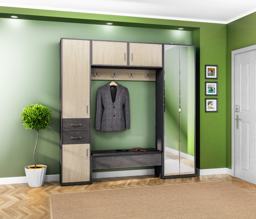 Прихожие, Афина набор с шкафом 2-х дверным с зеркалом