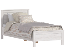 Кровати 90 см, Кровать Прованс СБ-2563 дуб сонома/белый с основанием и матрасом Эко4 90х200