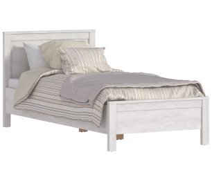 Кровать Прованс СБ-2563 дуб сонома/белый с основанием и матрасом Эко4 90х200