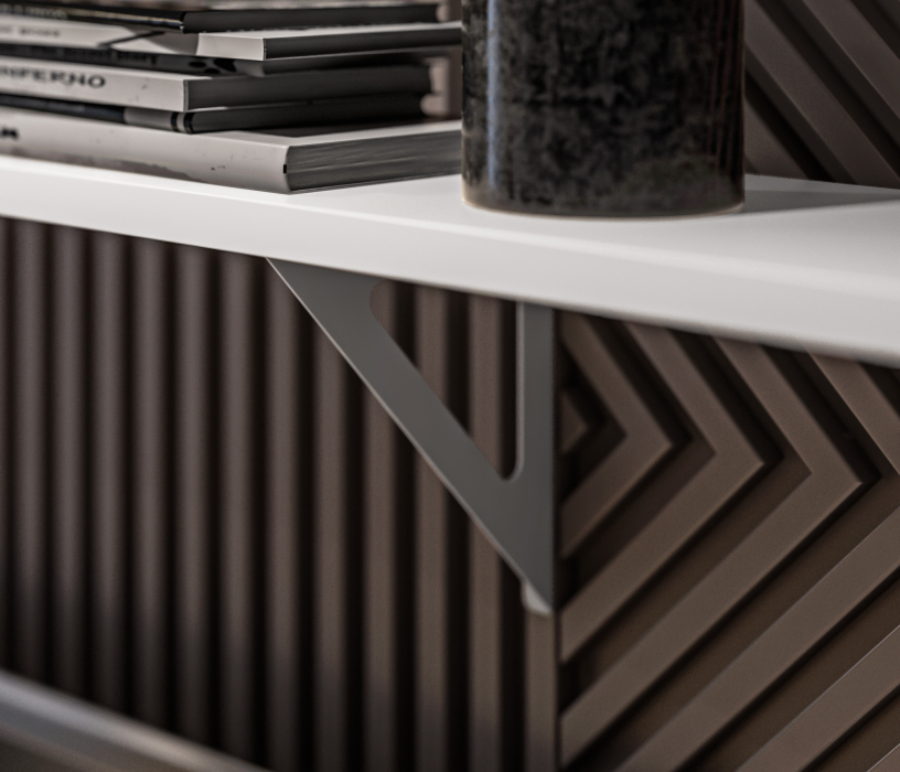 Настенные полки, Твин СБ-3387 Полка Белая 157 см с белым менсолодержателем