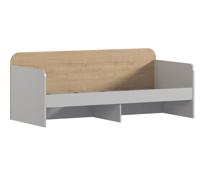 Кровати одноярусные, Кровать Милан СБ-3297 Серый,Дуб Гамильтон