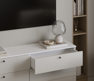 Комод Тренд СБ-3442 6 ящиков Белый Альпийский/Серый перламутровый