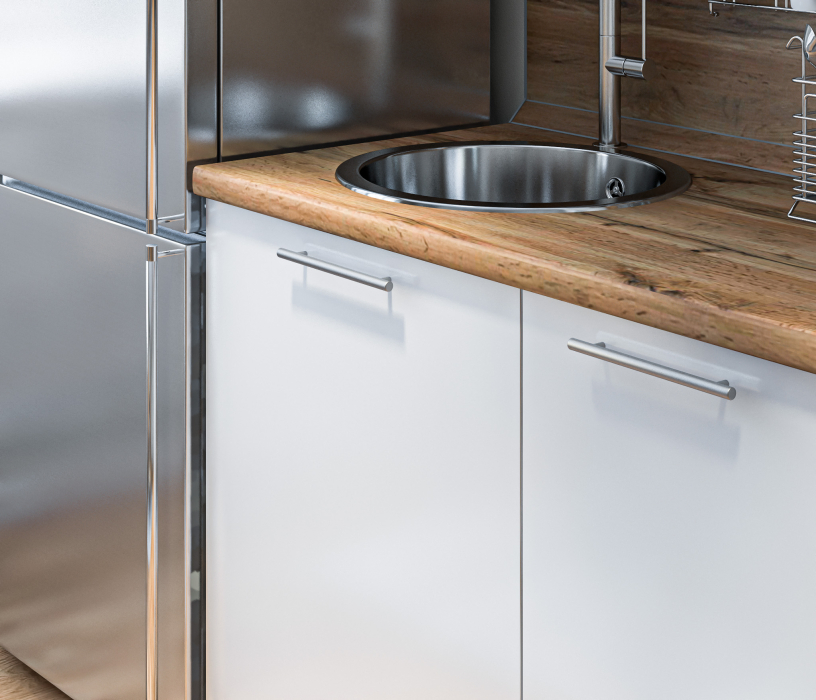 Кухонные гарнитуры, Кухонный гарнитур Регина Белый/Анна МДФ Белый глянец 1 м