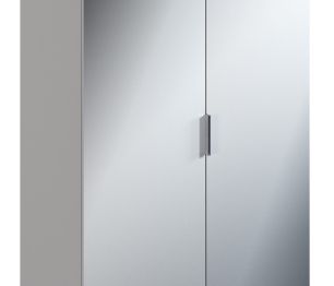 Шкаф 2 дверный Милан СБ-3263 Серый с зеркальным фасадом