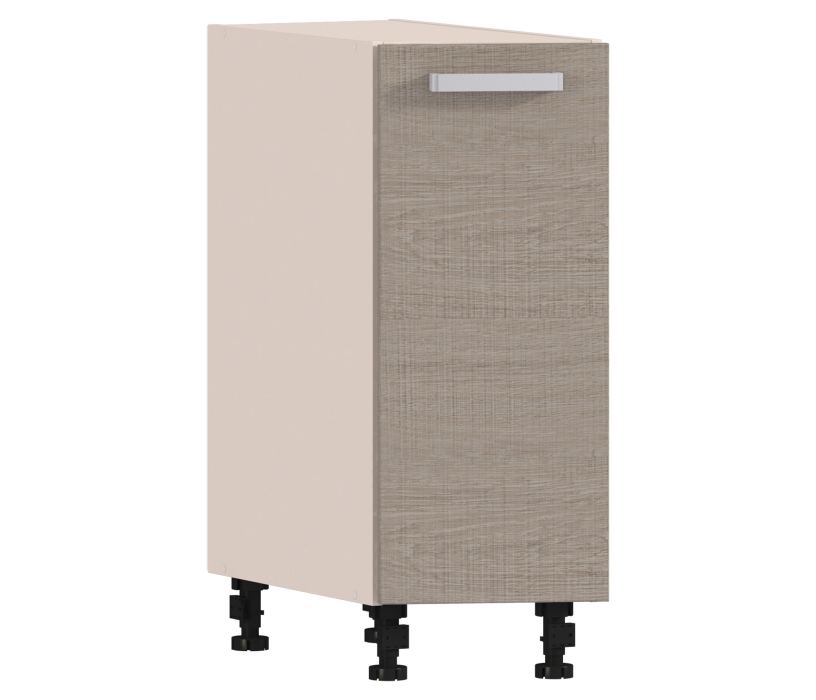 , Стол торцевой глуб. Регина Песочный с фасадом Дуб Сантана Светлый