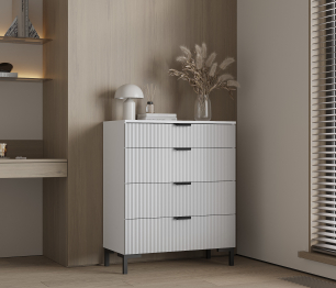 Комод Тренд СБ-3444 4 ящика Белый Альпийский/МДФ Джаз Серый