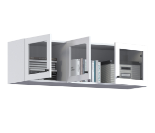 Твин СБ-3385 Полка Белая с фасадами со стеклом