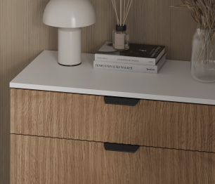 Комод Тренд СБ-3444 4 ящика Белый Альпийский/МДФ Джаз Акация светлая