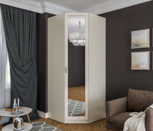 Шкаф угловой Гранд / Ливерпуль СБ-3513 Дуб Приморский Белый/МДФ Классика Светлый