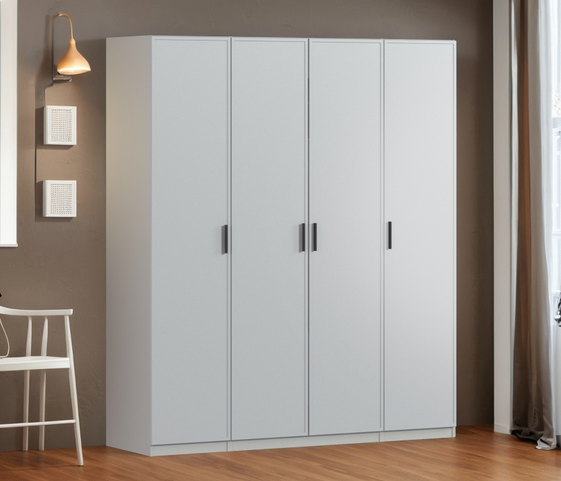 Для одежды, Шкаф четырехдверный Макс 2000 мм, вариант №1 (ЛДСП/МДФ)