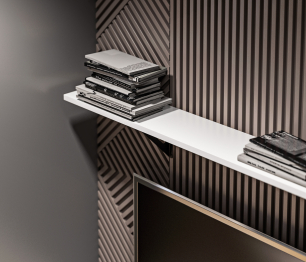 Твин СБ-3387 Полка Белая 157 см с белым менсолодержателем