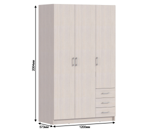 Шкаф 3 дверный Терра СБ-2797 Авиньон