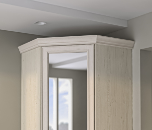Карниз угловой (для шкафа СБ-3507) 445*445 Гранд / Ливерпуль СБ-3539 МДФ Классика Светлый