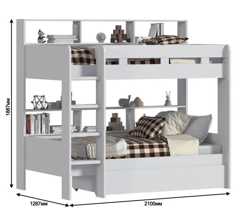 Кровати 90 см, Кровать Терра СБ-2965б с основанием и матрасом Бэби Классик 90х200