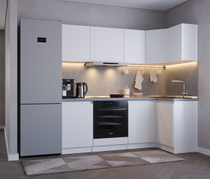 Кухонный гарнитур Леон угловой 210х100 см, белый