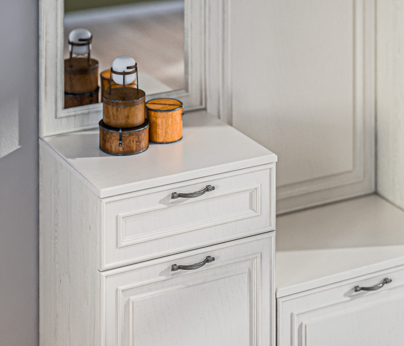 Прихожие, Прихожая Гранд / Ливерпуль Дуб Приморский Белый/МДФ Классика Светлый