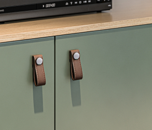 Гостиная (стенка) на ножках Тренд Дуб Винченца / ЛДСП Белла Камыш