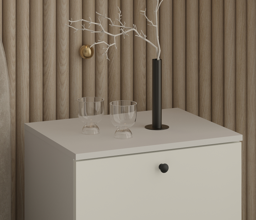 Комоды, Комод Тренд СБ-3447 2 ящика, 1 дверь Белый Альпийский