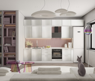 Кухонный гарнитур Регина Белый/Роял Белый 3,5 м