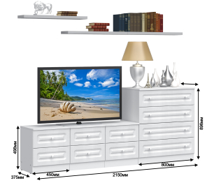 Амалия Комплект (тумбы,комод,полки Дионис)