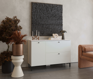 Комод Тренд СБ-3447 2 ящика, 1 дверь Белый Альпийский