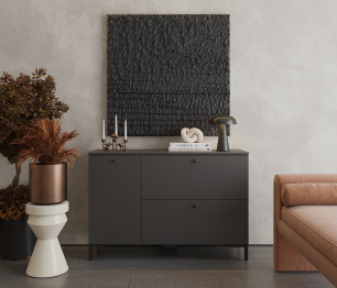 Комод Тренд СБ-3447 2 ящика, 1 дверь Диамант серый