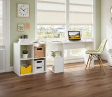 Стеллажи, Комплект Кито (стол и стеллаж), белый