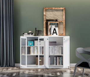 Стеллажи Твин СБ-3380 Белые