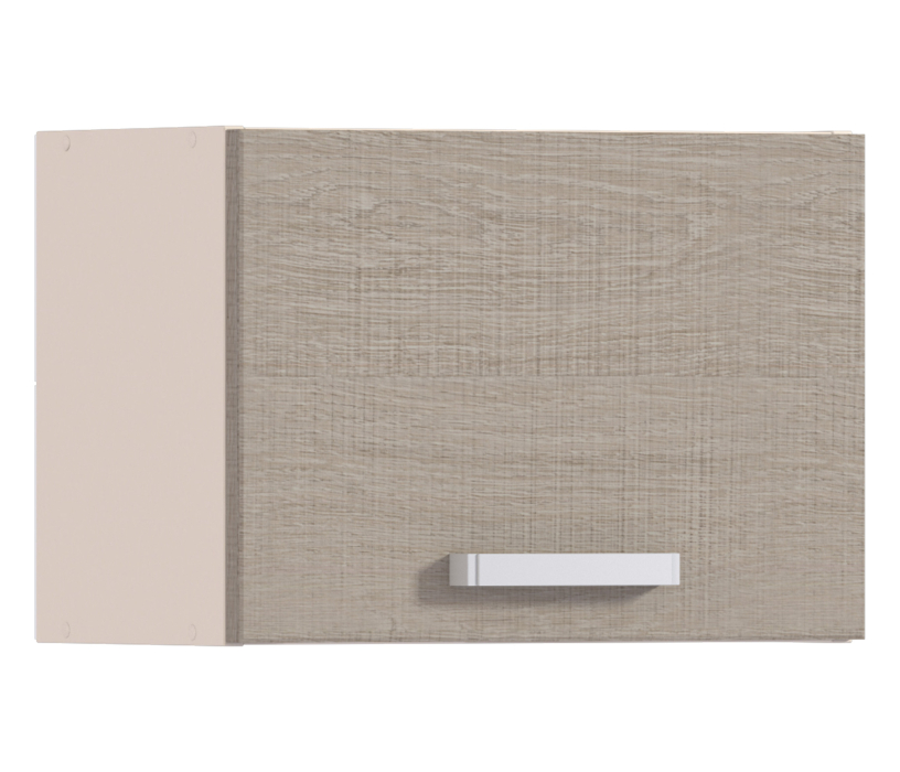 , Полка над вытяжкой Регина Песочный с фасадом Дуб Сантана Светлый  500