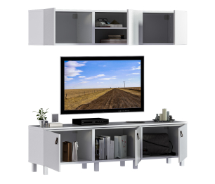 Гостиная (стенка) на ножках Тренд Белый / ЛДСП Белла Белый Альпийский