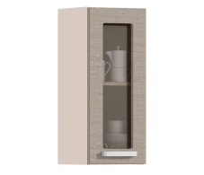 , Полка с витриной Регина Песочный Дуб Сантана Светлый  300