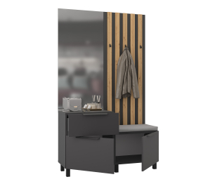 Прихожая Тренд с рейками Диамант серый