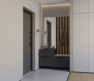 Прихожая Тренд с рейками Диамант серый