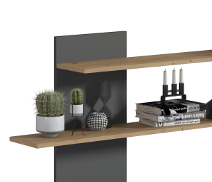 Стенка Лофт СБ-3411 Дуб дикий,Диамант серый/Диамант серый