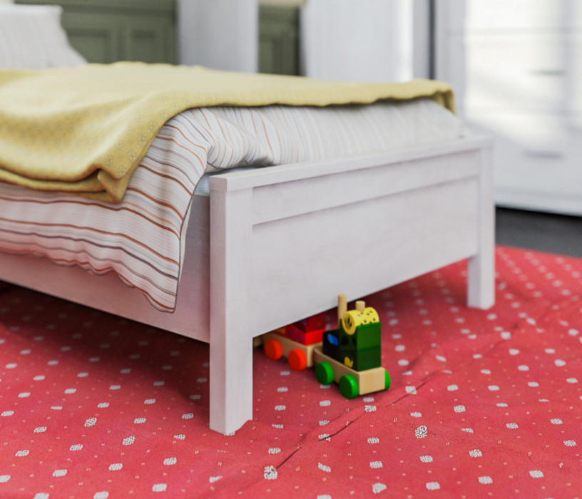 Кровати 90 см, Кровать Прованс СБ-2563 дуб сонома/белый с основанием и матрасом Эко4 90х200