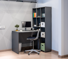 Открытые, Стеллаж со столом Техно СБ-2303.Н Диамант серый