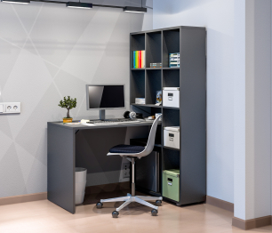 Стеллаж со столом Техно СБ-2303.Н Диамант серый