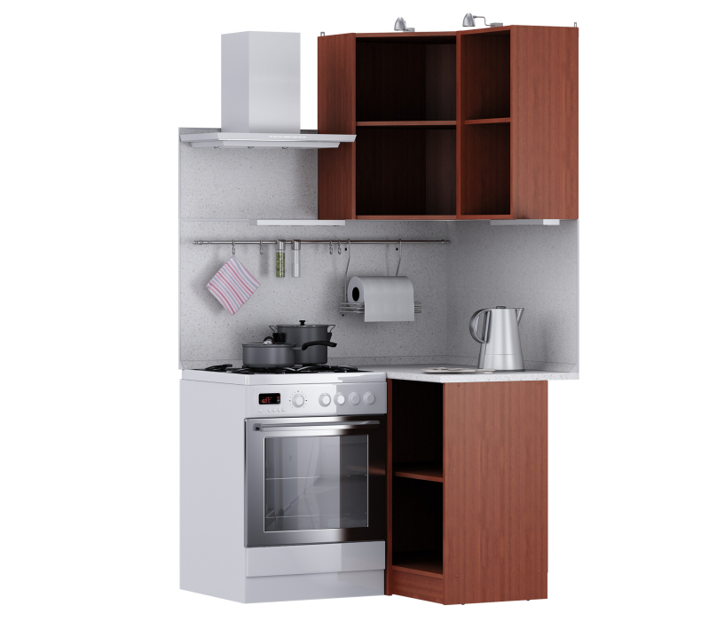 Кухонные гарнитуры, Кухня угловая Ангелина Комфорт Орех Итальянский 98 см