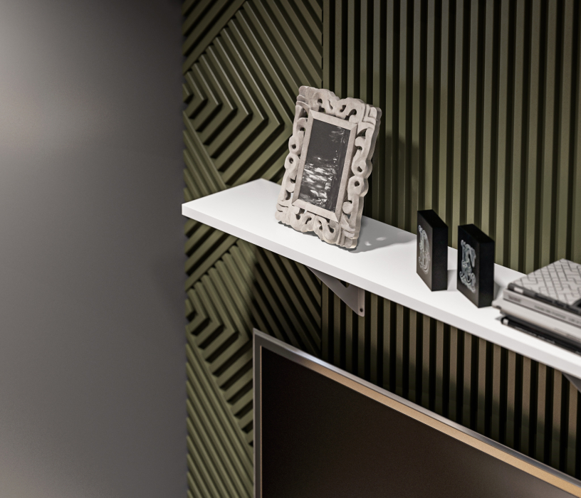 Настенные полки, Твин СБ-3412 Полка Белая 117 см с белым менсолодержателем