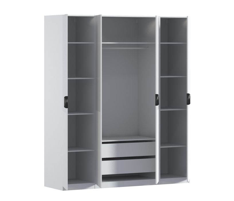 Для одежды, Шкаф четырехдверный Макс 2000 мм, вариант №1 (ЛДСП/МДФ)