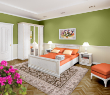 Спальные гарнитуры, Версаль Спальня (кровать + шкаф + тумбы) Белый Ясень