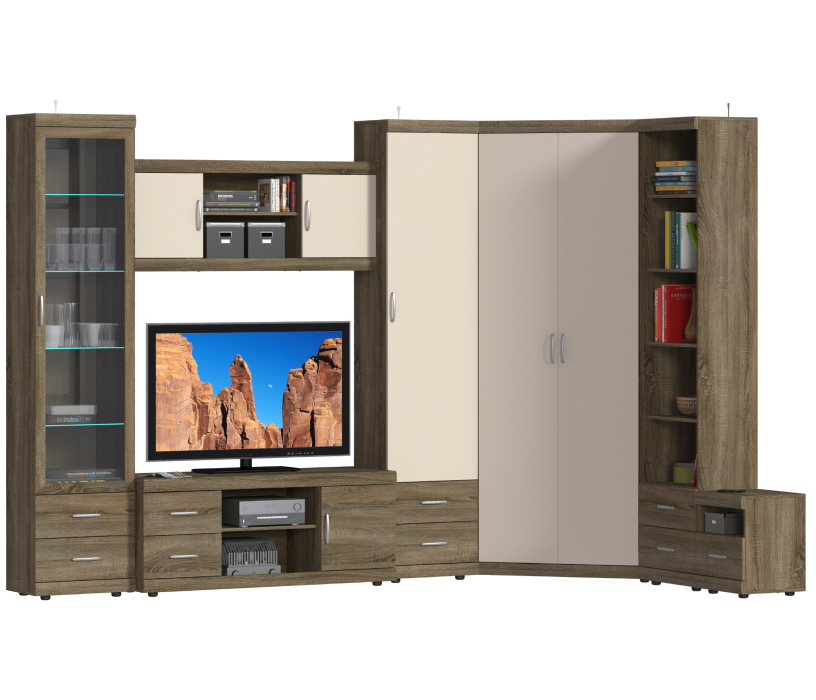 Стенки для гостиной, Монако Гостиная угловая 3232*1412*400