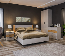 Спальные гарнитуры, Милан Спальня (шкаф, кровать, 2 тумбы, комод)