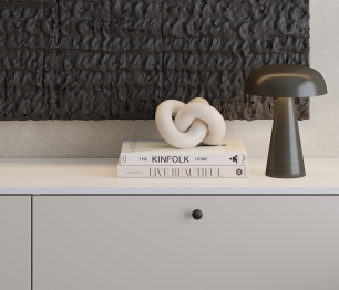 Комод Тренд СБ-3447 2 ящика, 1 дверь Белый Аьпийский/Серый Перламутровый