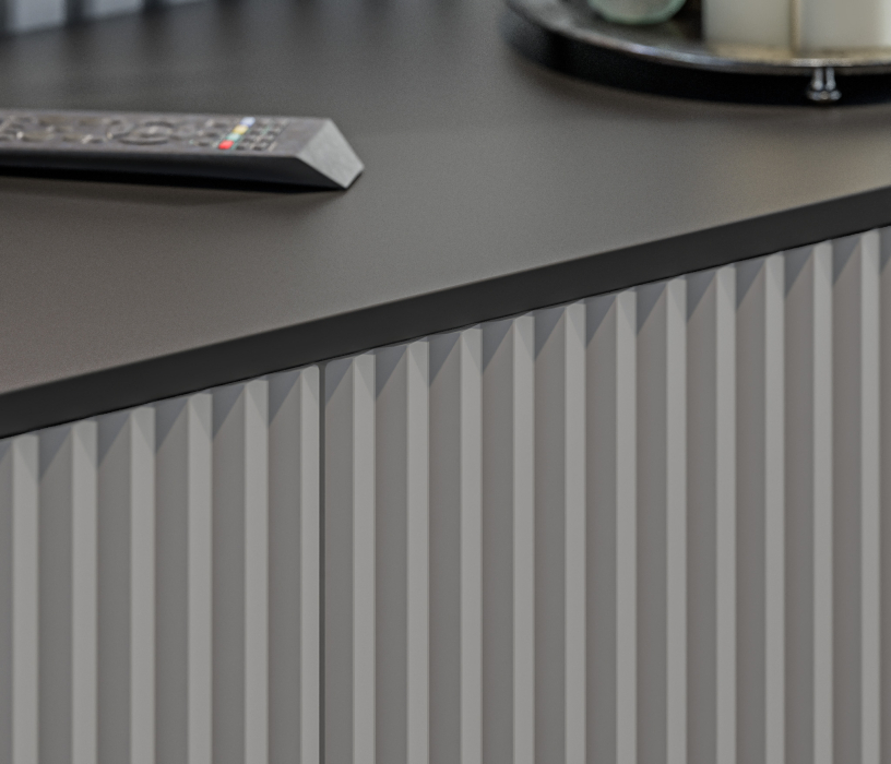 Стенки для гостиной, Гостиная (стенка) 2 Тренд на ножках Диамант серый / МДФ Джаз Светло-серый