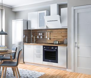 Кухонный гарнитур Регина Белый/Анна МДФ Белый глянец 1,8 м