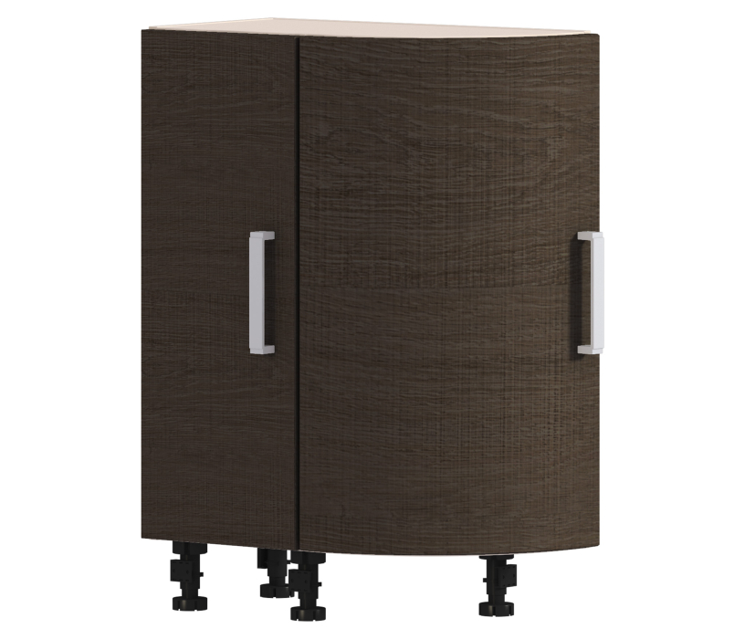 , Стол торцевой Регина Песочный с гнутым фасадом Дуб Сантана Темный