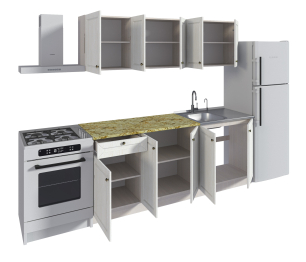 Кухонный гарнитур Катя Авиньон/Ясень Золото/Мрамор золотой АркобаленоR5 2 м