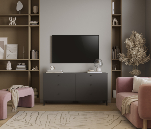 Комод Тренд СБ-3442 6 ящиков диамант серый