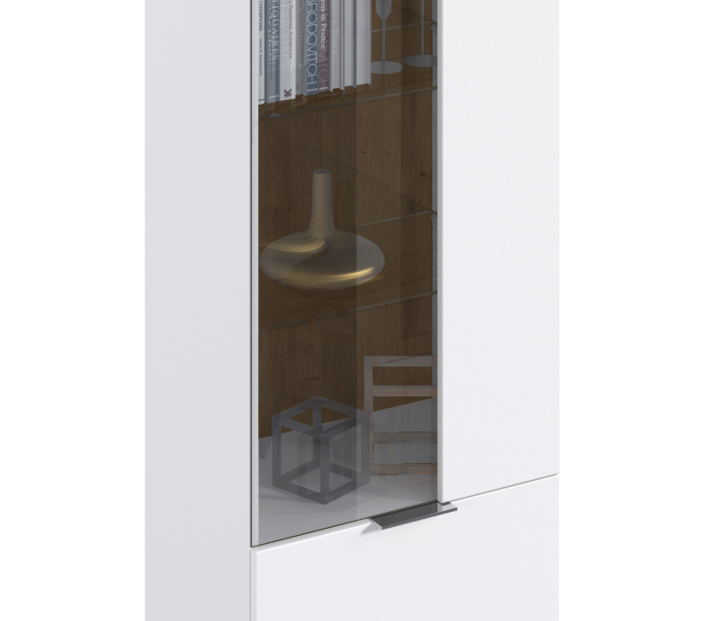 Витрины, Мальта СБ-3256 Шкаф-витрина Белый/МДФ Белый